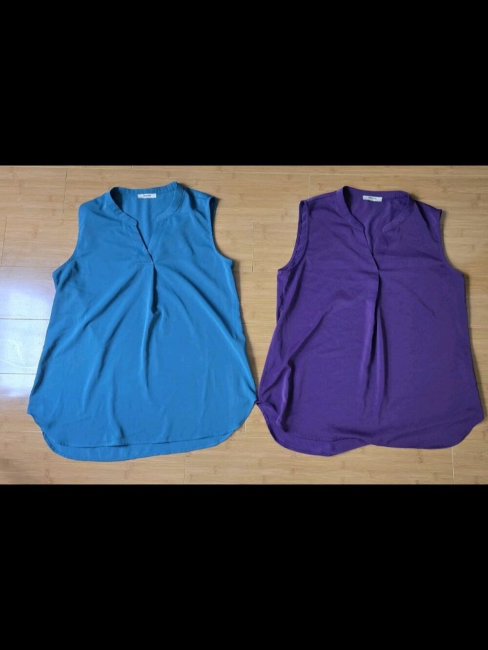 LOT of 2 Women's Timeson 100% Polyester Tanktops/Shirts/Blouses - L